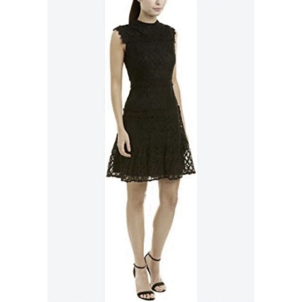 Julia Jordan Black Lace A Line Sleeveless Cocktail Mini Dress Women’s Size 8